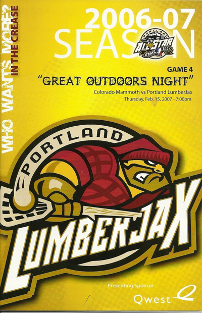 2007 Portland LumberJax program from the National Lacrosse League