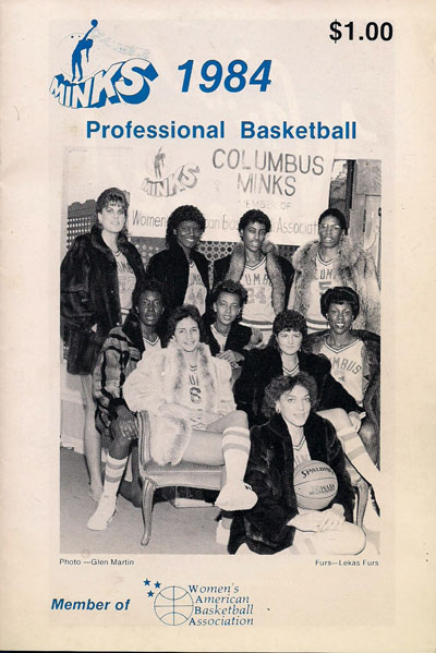 1984 Columbus Minks program from the Women's American Basketball Association