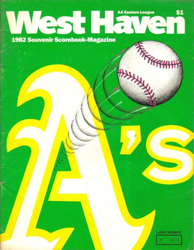 1982 West Haven A's Baseball Program from the Eastern League