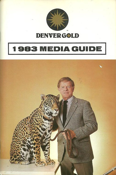Head Coach Red Miller on the cover of the 1983 Denver Gold media guide from the United States Football League
