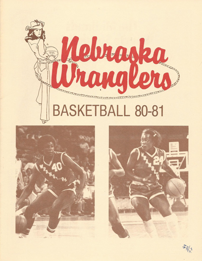 1980-81 Nebraska Wranglers program from the Women's Basketball League