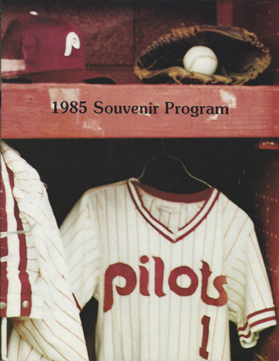 1985 Peninsula Pilots baseball program from the Carolina League