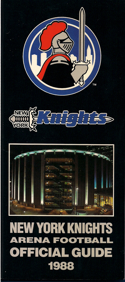 1988 New York Knights Media Guide from the Arena Football League