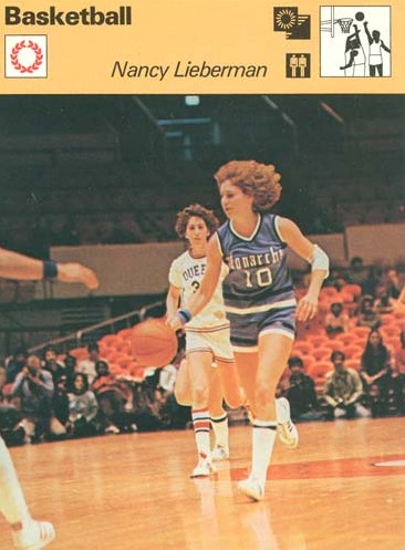 Nancy Lieberman of the Old Dominion Monarchs college basketball team on a 1979 Sportscasters subscription card
