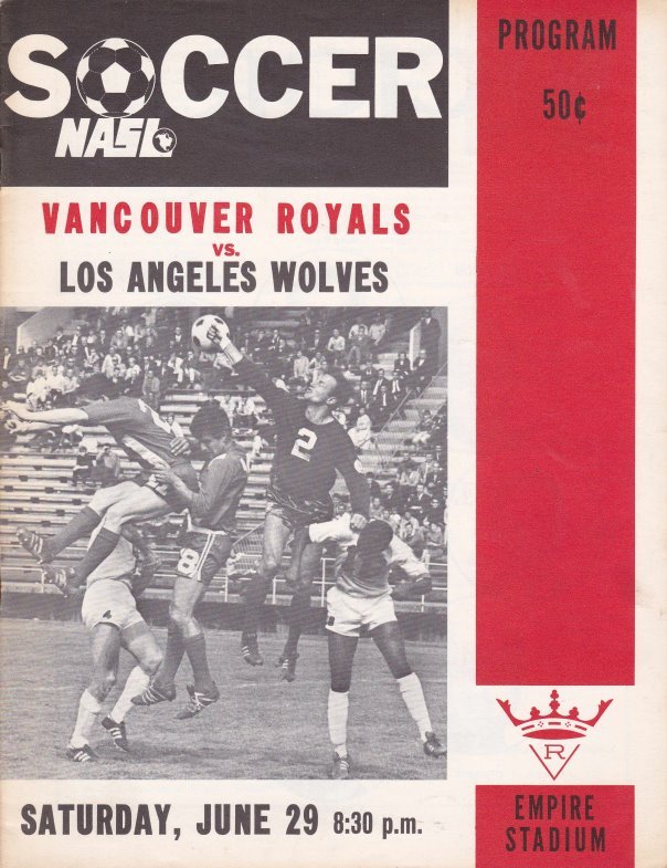 1968 Vancouver Royals program from the North American Soccer League