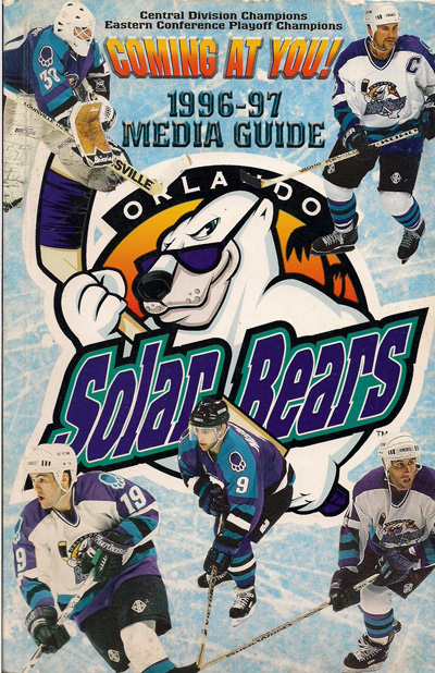 1996-97 Orlando Solar Bears Media Guide from the International Hockey League