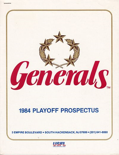 1984 New Jersey Generals Postseason Media Guide