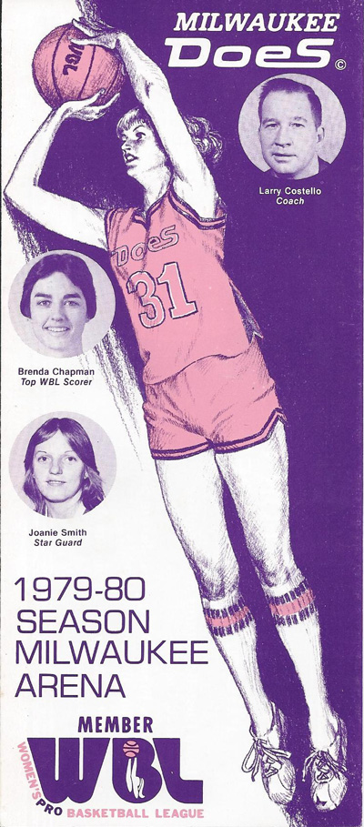 1979-80 Milwaukee Does Ticket Brochure from the Women's Basketball League