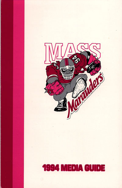 1994 Massachusetts Marauders Media Guide from the Arena Football League