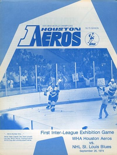 1974 Houston Aeros Program