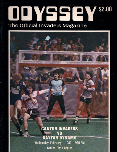 1989 Canton Invaders program from the American Indoor Soccer Association