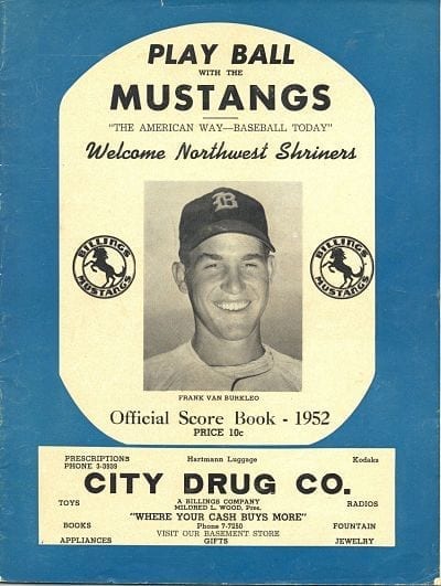 1952 Billings Mustangs Program