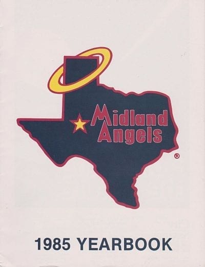 1985 Midland Angels baseball yearbook from the Texas League