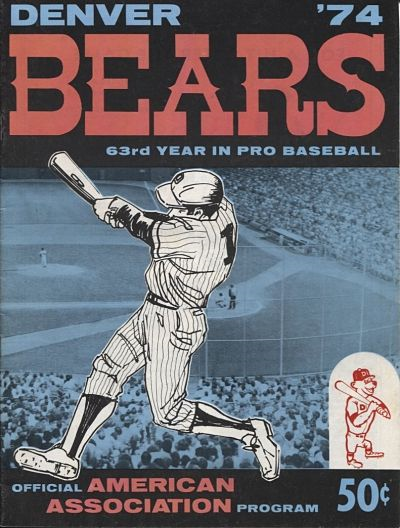 1974 Denver Bears baseball program from the American Association