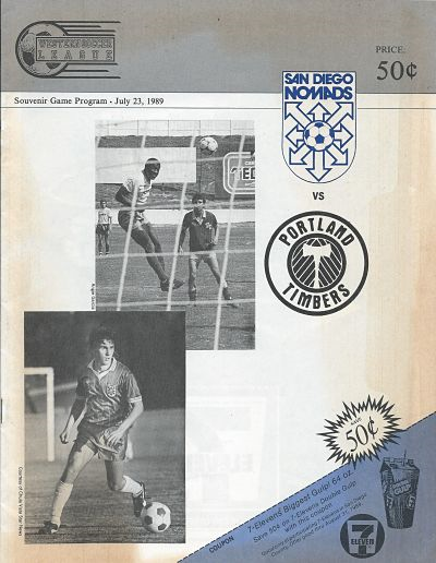 1989 San Diego Nomads Program from the Western Soccer League