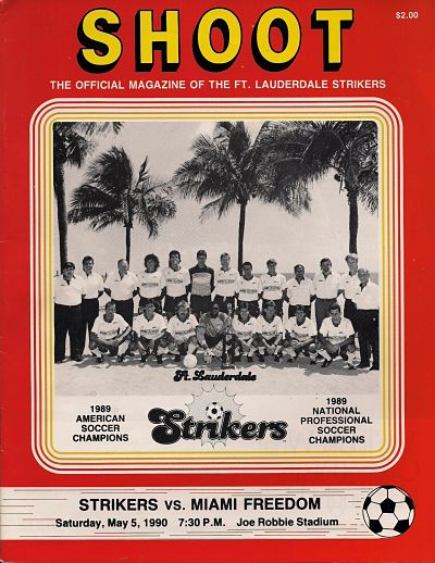 1990 Fort Lauderdale Strikers program from the American Professional Soccer League