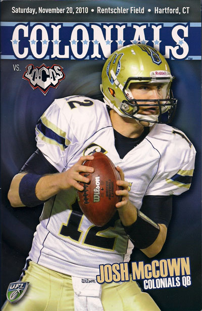 2010 Hartford Colonials program from the United Football League