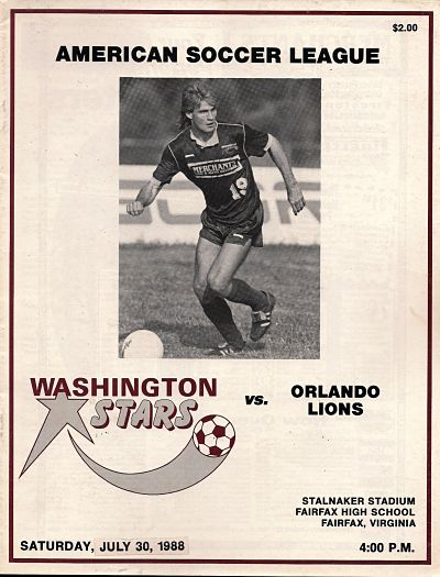 1988 Washington Stars Program from the American Soccer League