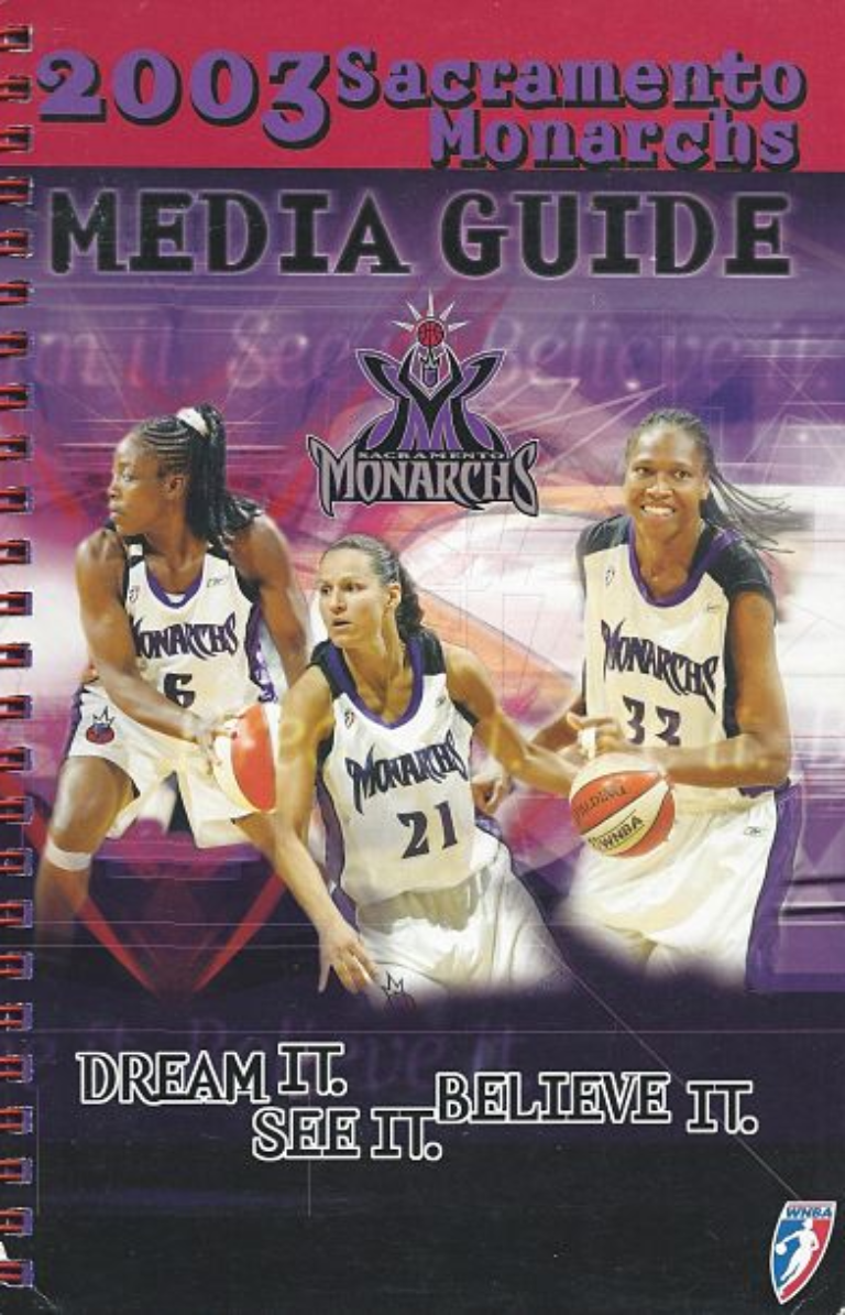 2003 SACRAMENTO MONARCHS WNBA BASKETBALL POCKET SCHEDULE 