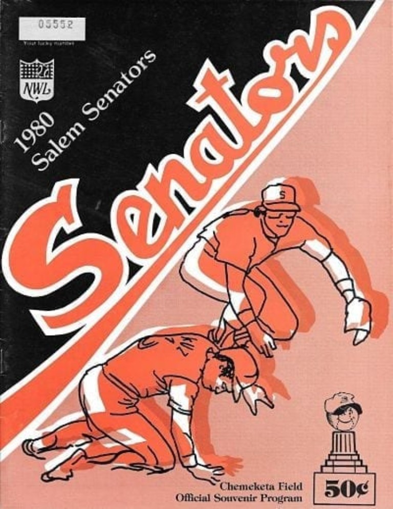1980 Salem Senators baseball program from the Northwest League