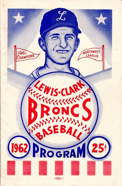 1962 Lewiston Broncs baseball program from the Northwest League