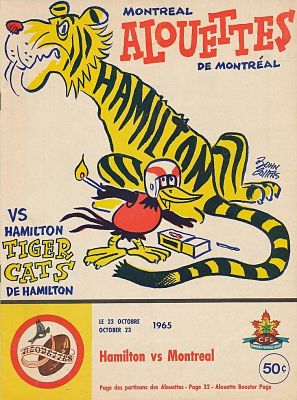 1965 Montreal Alouettes Program
