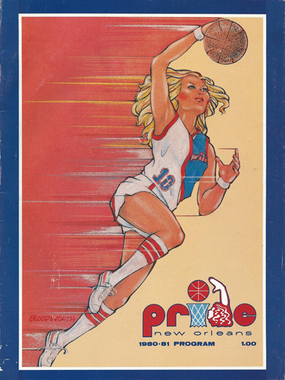 1980-81 New Orleans Pride program from the Women's Basketball League