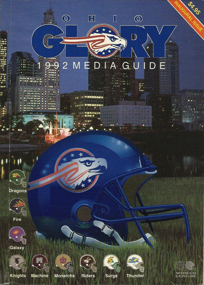 1992 Ohio Glory Media Guide from the World League of American Football