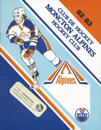 1982 Moncton Alpines program from the American Hockey League