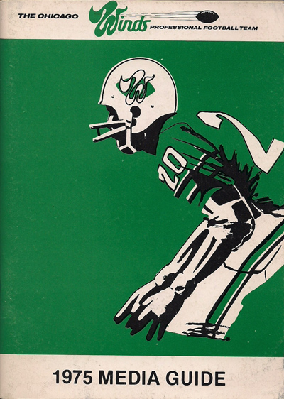 1975 Chicago Winds Media Guide from the World Football League