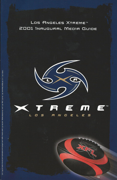 2001 Los Angeles Xtreme Media Guide from the XFL