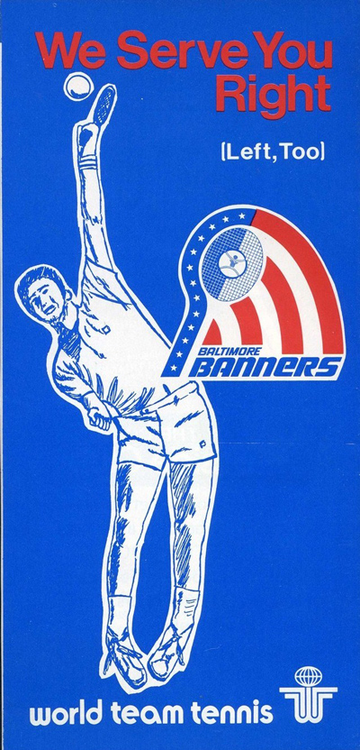 1974 Baltimore Banners Ticket Brochure from World Team Tennis