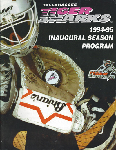 1995 Tallahassee Tiger Sharks program from the East Coast Hockey League