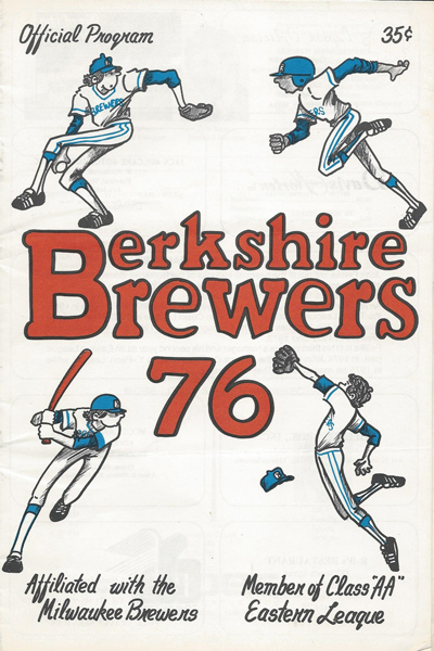 1976 Berkshire Brewers baseball program from the Eastern League