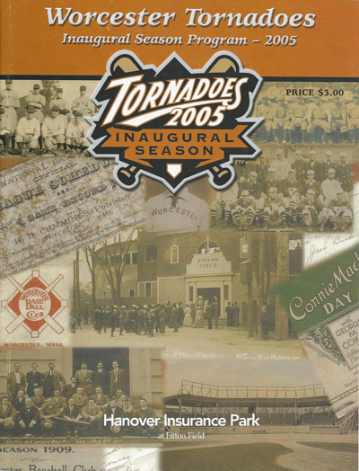 2005 Worcester Tornadoes baseball program from the Can-Am League
