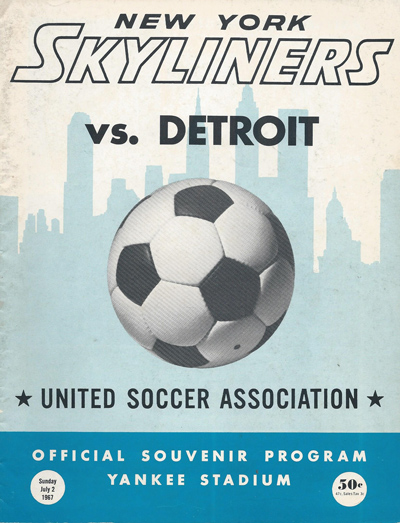 1967 New York Skyliners program from the United Soccer Association