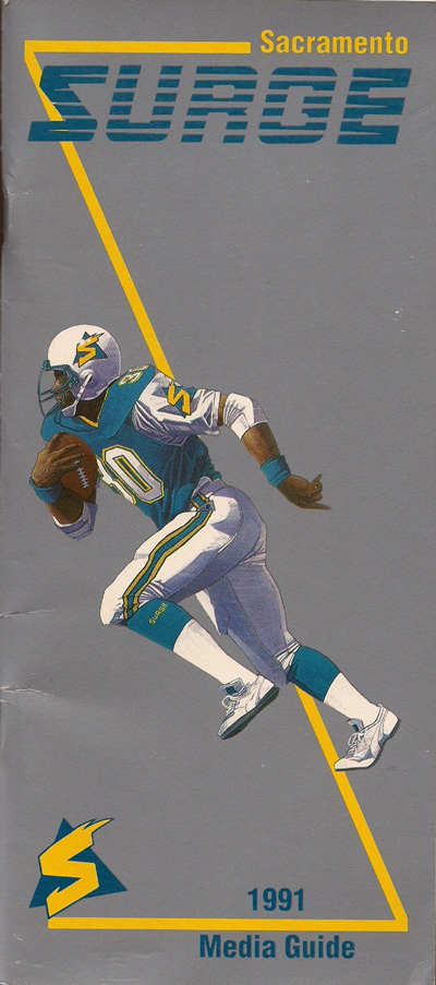 1991 Sacramento Surge Media Guide from the World League of American Football