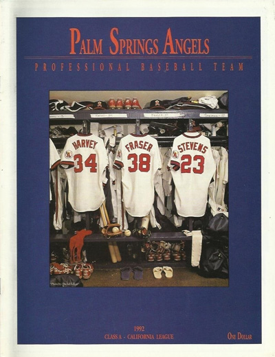1992 Palm Springs Angels Baseball Program from the California League