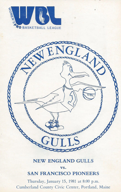 1981 New England Gulls program from the Women's Basketball League