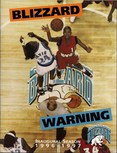 1996-97 New England Blizzard program from the American Basketball League