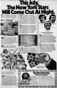 New York Stars (1974) logo, uniforms, and team history photo