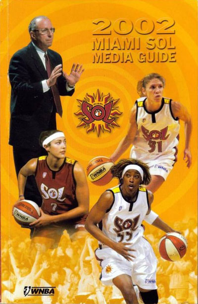 2002 Miami Sol Media Guide from the Women's National Basketball Association