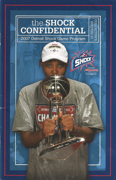 2007 Detroit Shock program from the Women's National Basketball Association