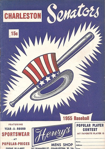 1955 Charleston Senators baseball program from the American Association