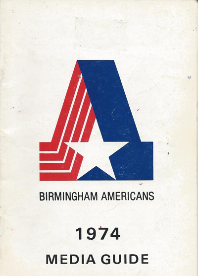 1974 Birmingham Americans media guide from the World Football League