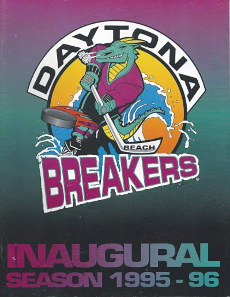 1995-96 Daytona Beach Breakers Program from the Southern Hockey League
