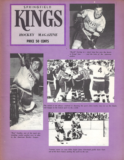 Butch Goring on the cover of a 1969-70 Springfield Kings program from the American Hockey League