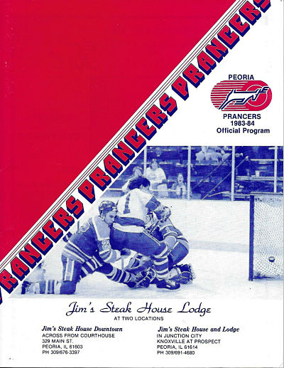 1983-84 Peoria Prancers Program from the International Hockey League