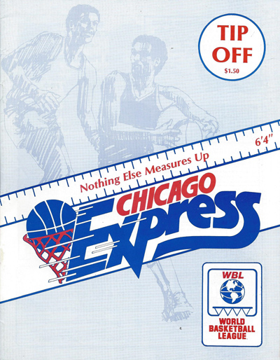 1988 Chicago Express Program from the World Basketball League