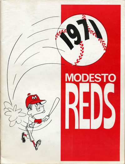 1971 Modesto Reds baseball program from the California League
